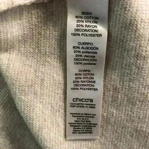 Chicos size 1 (Medium) beige boho open from blazer jacket with fringed bottom - Picture 5 of 6